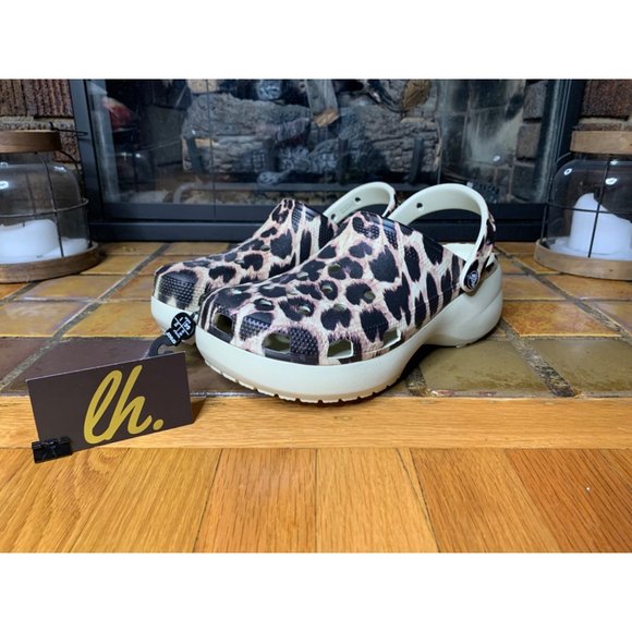 Size 11w Crocs Classic Platform Animal Remix Clog 207844-2Y4 - Picture 2 of 5